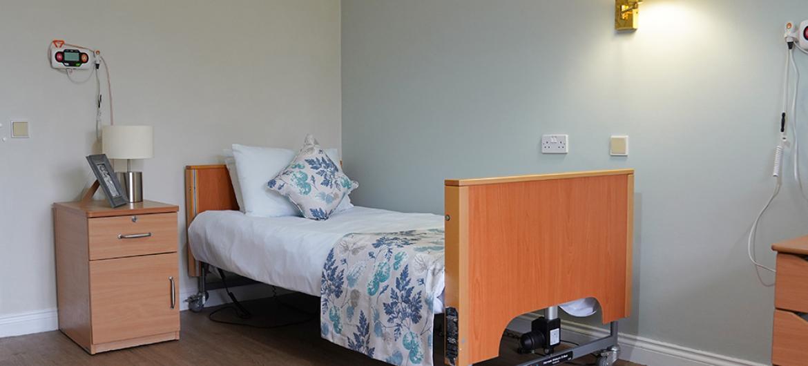 Interior of bedroom at Dalby Court Residential Care Home in Middlesbrough